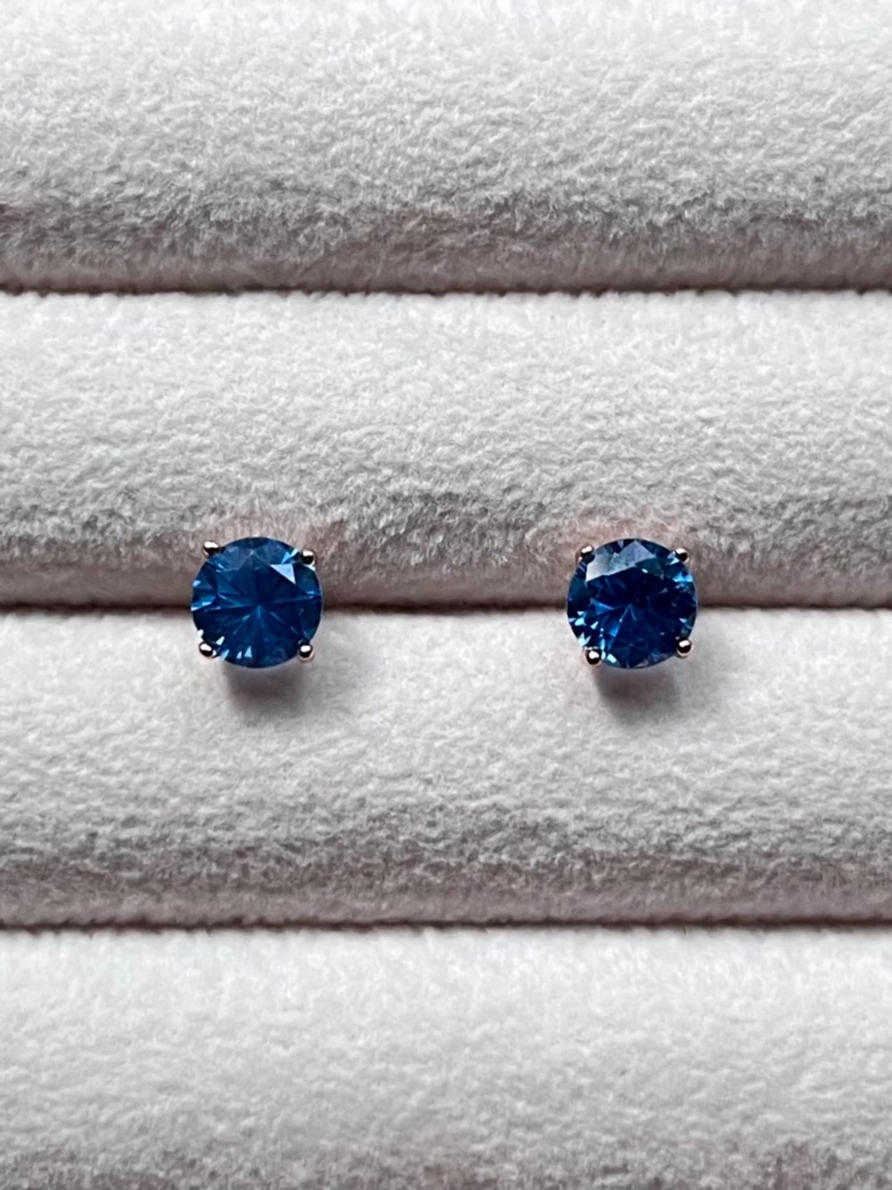E083 | Genuine London Blue Topaz Stud Earrings